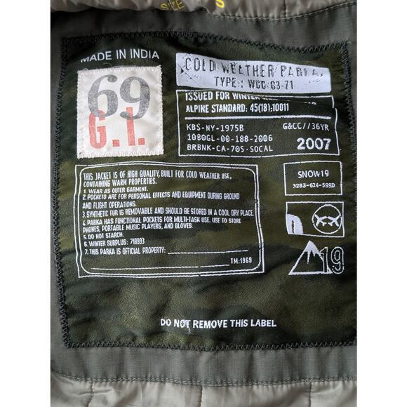 Gap 69 G.I. Military Cold Weather Parka | Olive Drab | Size Small - Picture 6 of 13